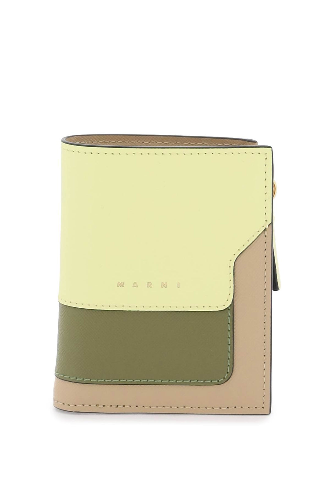 Multicolored Saffiano Leather Bi Fold Wallet