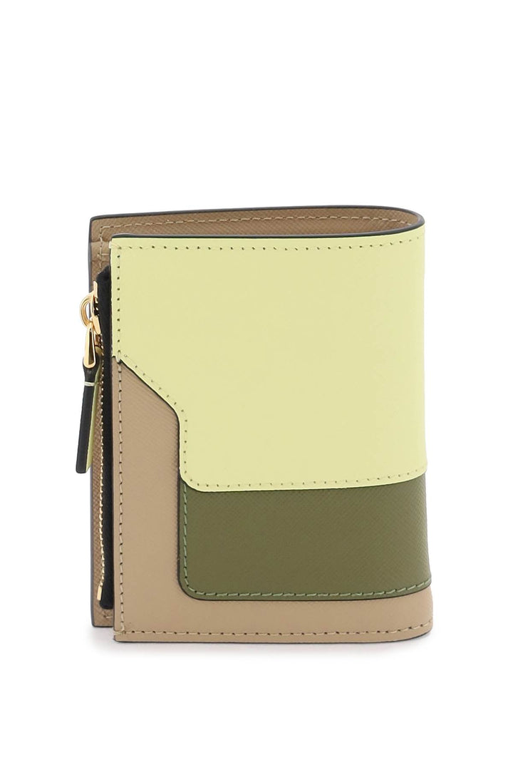 Multicolored Saffiano Leather Bi Fold Wallet