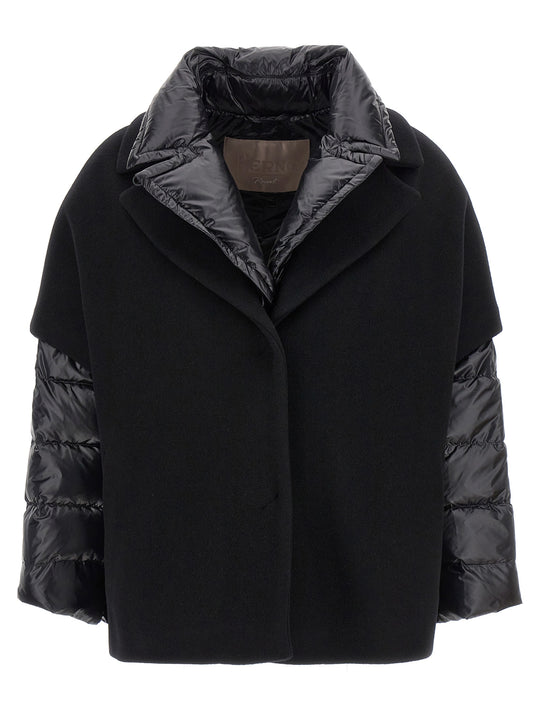 Hood Insert Down Jacket Puffer Jackets Black