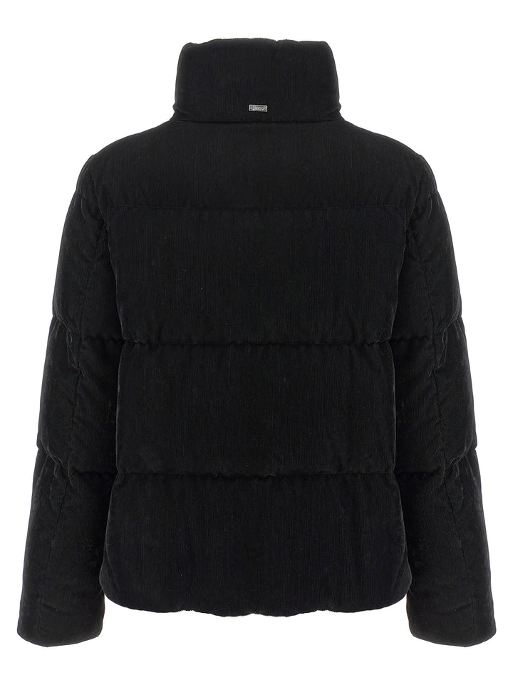 Herno Resort - Bright Corduroy Puffer Jackets - Black | bd108cb359a13d587bf37111207d1f3568b39b4c