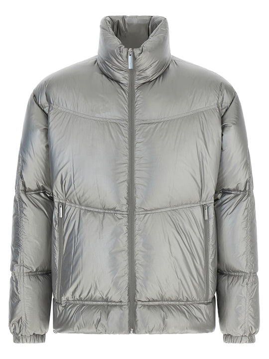 Metallic Shield Down Jacket Puffer Jackets Silver