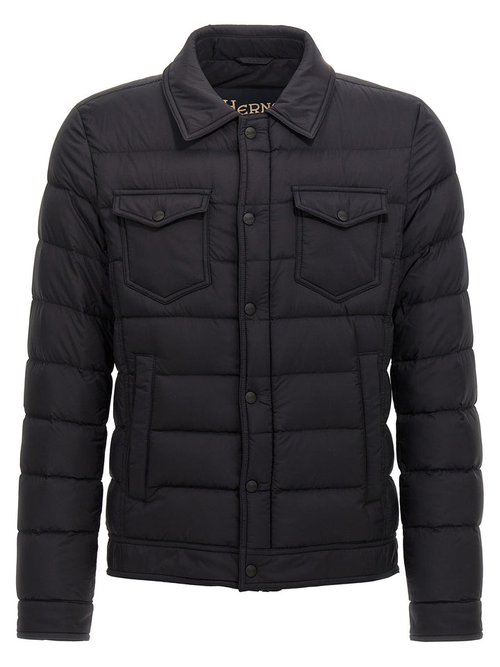 Herno La Denim Puffer Jackets - Black | 8203f3aa6ab1a799e8b78b973fc71a1256380ba8