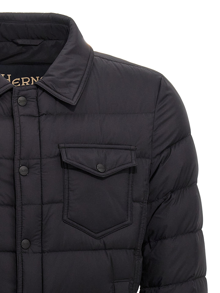 Herno La Denim Puffer Jackets - Black | 37c63e50e26673c9303597afdaa2f5b15f50ae95