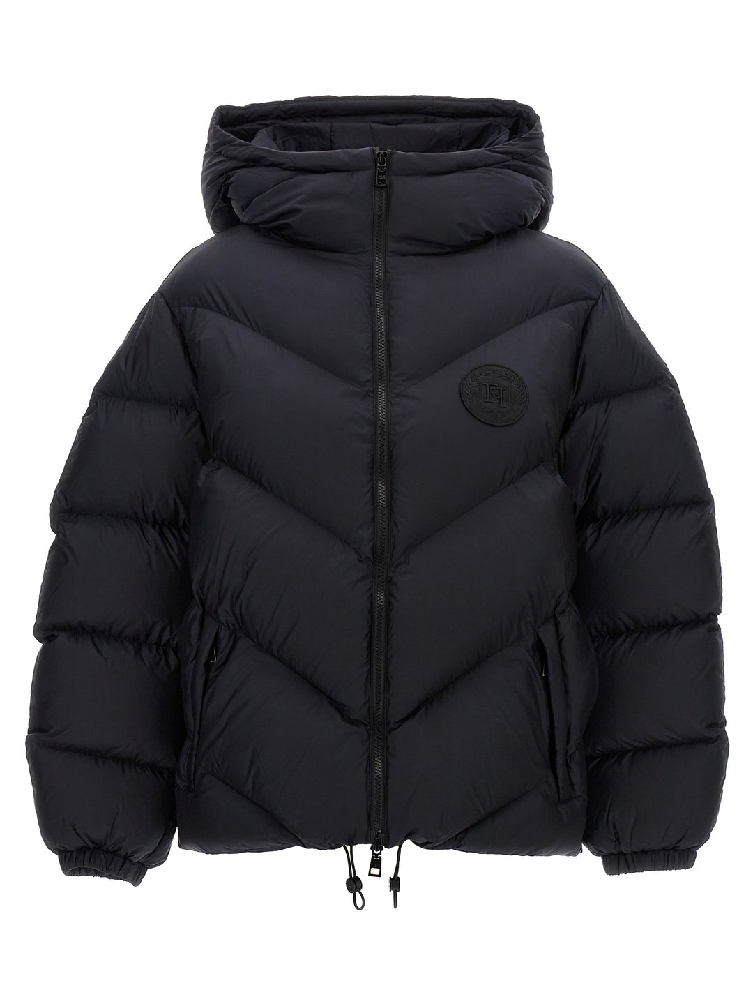 Logo Embroidery Short Down Jacket Casual Jackets, Parka Black