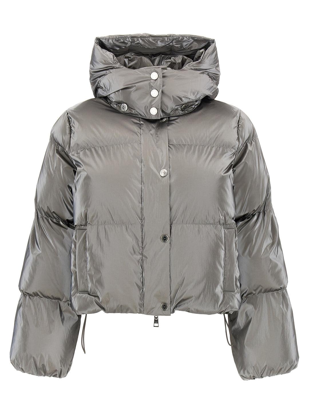 Metallic Cropped Down Jacket Casual Jackets, Parka Silver