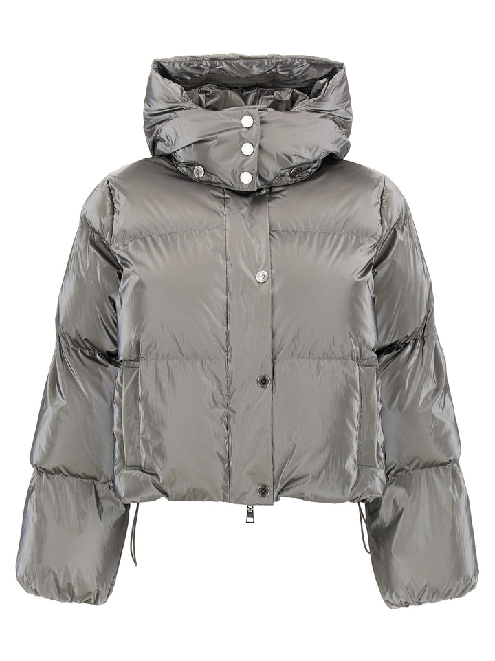 Metallic Cropped Down Jacket Casual Jackets, Parka Silver