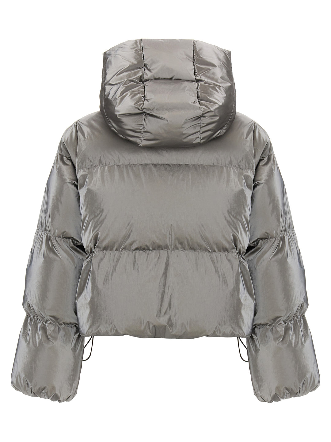 Metallic Cropped Down Jacket Casual Jackets, Parka Silver