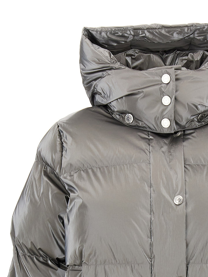 Metallic Cropped Down Jacket Casual Jackets, Parka Silver