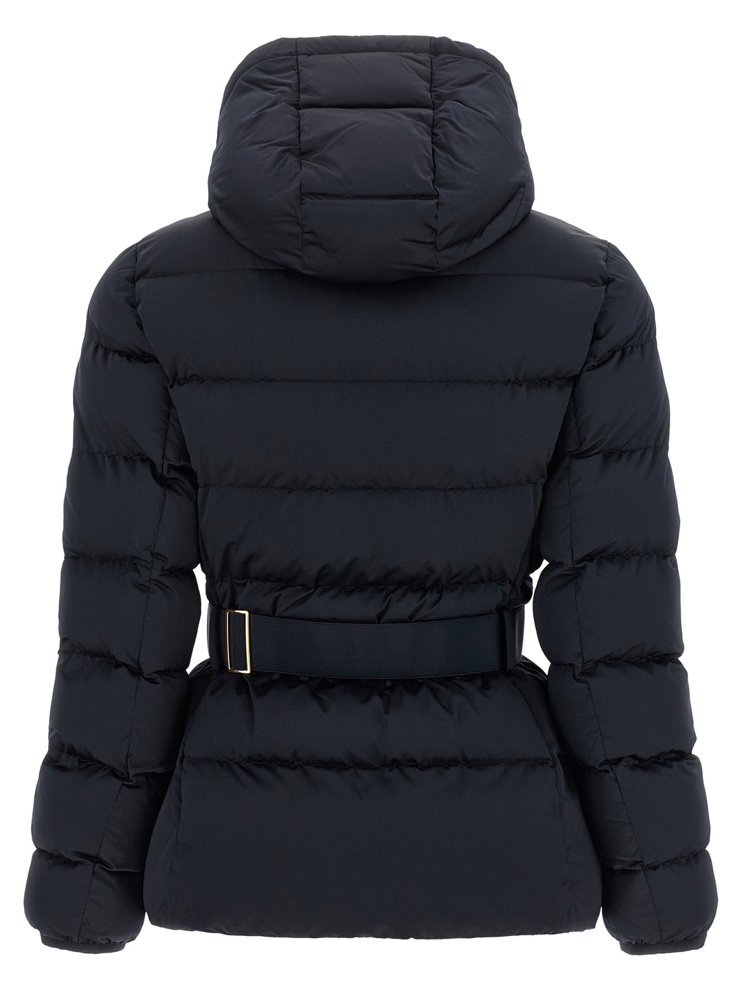 Elisabetta Franchi Belted Down Jacket With Logo Buckle Puffer Jackets - Black | dfb21c946747a8a562a8a30f766b3578690b4fa2