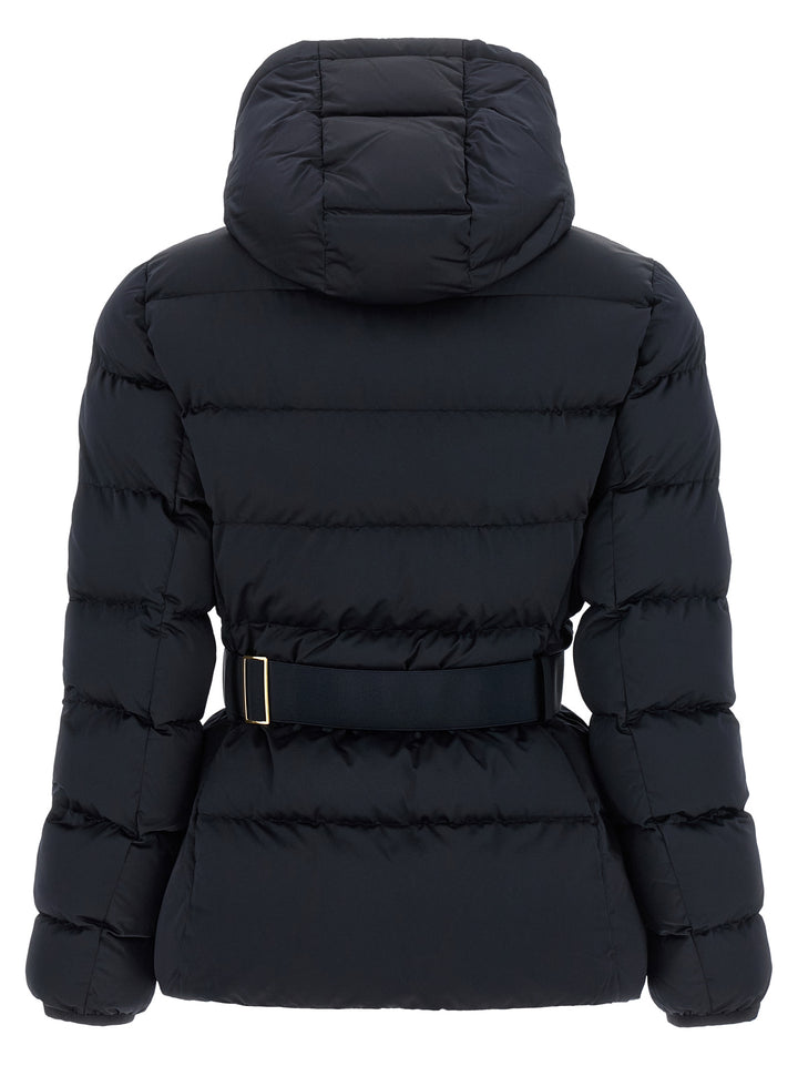 Elisabetta Franchi Belted Down Jacket With Logo Buckle Puffer Jackets - Black | dfb21c946747a8a562a8a30f766b3578690b4fa2