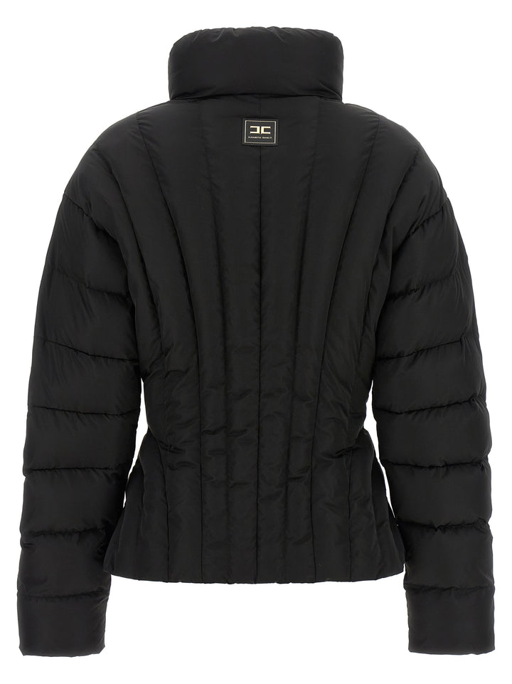 Elisabetta Franchi Bustier Quilted Down Jacket Puffer Jackets - Black | 9218acdd2316c754862818100e839973592b8ad2