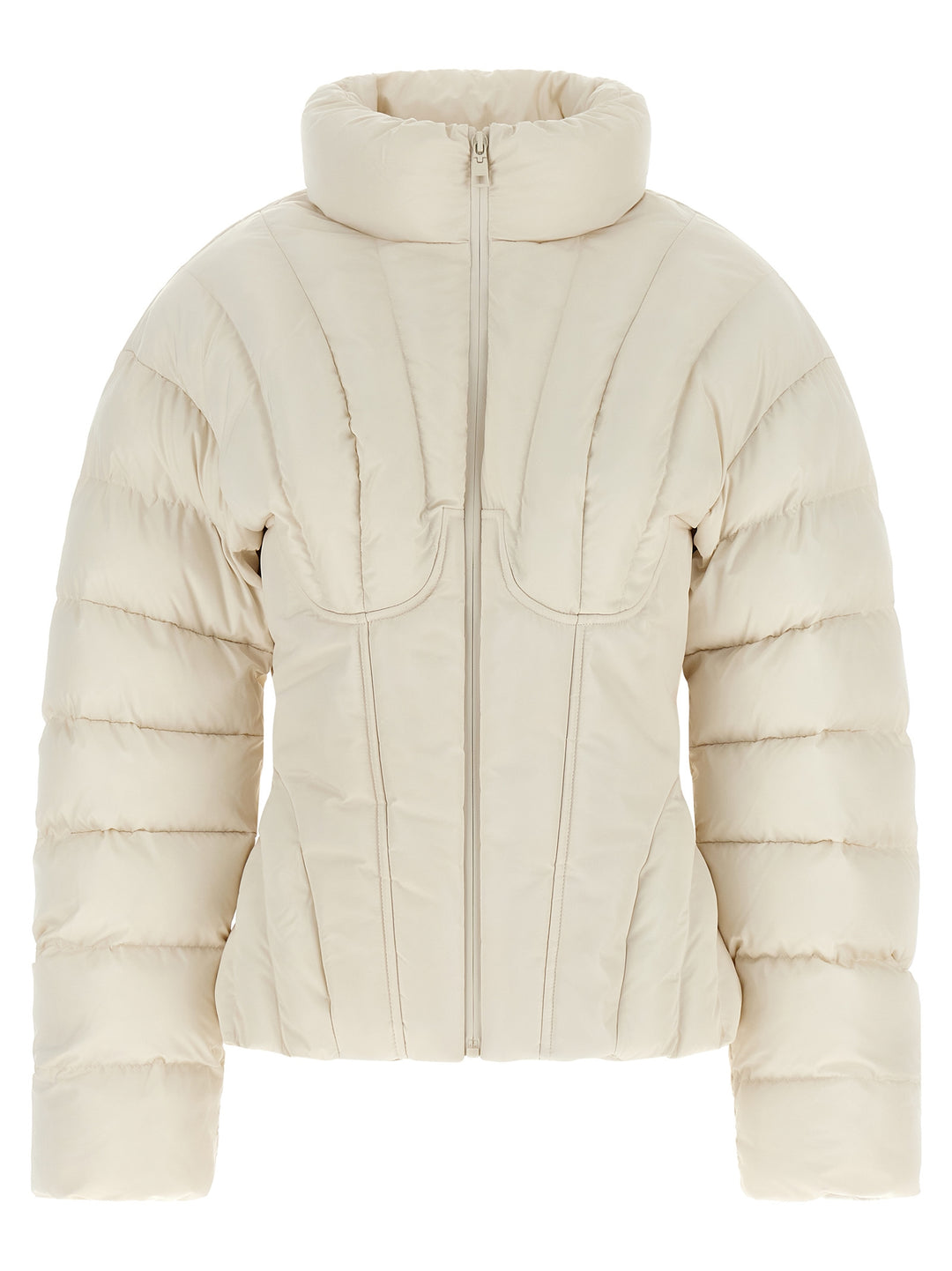 Elisabetta Franchi Exhausted Quilted Down Jacket Puffer Jackets - White | 6714038138d195431faa62153c8b012eb1b288fb