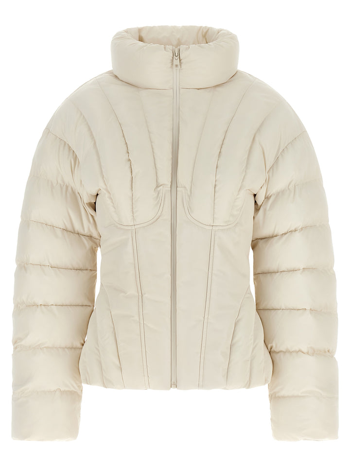 Elisabetta Franchi Exhausted Quilted Down Jacket Puffer Jackets - White | 6714038138d195431faa62153c8b012eb1b288fb
