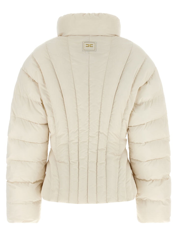 Elisabetta Franchi Exhausted Quilted Down Jacket Puffer Jackets - White | fb7be55fe7d26d546e3771437bc1d8f9463f5e9a