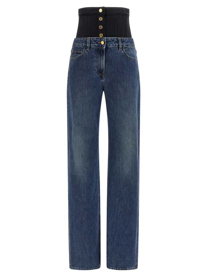 Elisabetta Franchi Bustier Insert Jeans - Blue | 9e47afce4238a8922b8eb04c02345175d11a565e