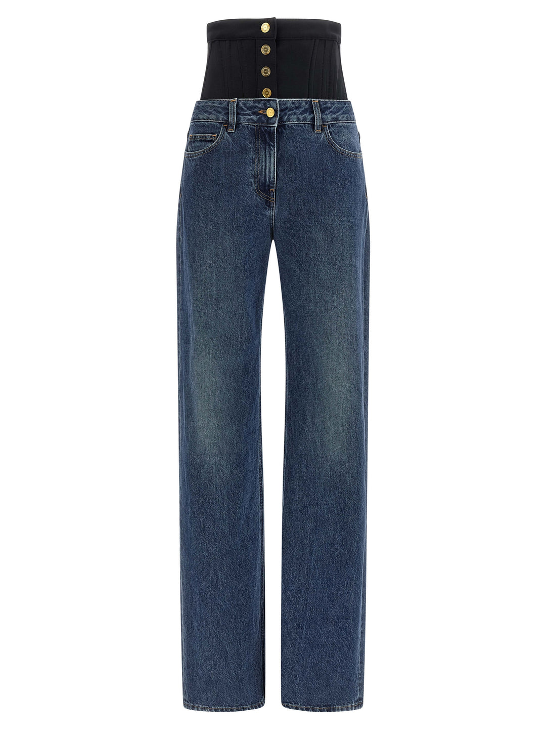 Elisabetta Franchi Bustier Insert Jeans - Blue | aba060a887f2007041a627fbd538714c60cf4b6f