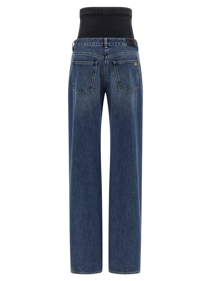 Elisabetta Franchi Bustier Insert Jeans - Blue | c291e9aa069a357cbc51846367298c9a87f716d6