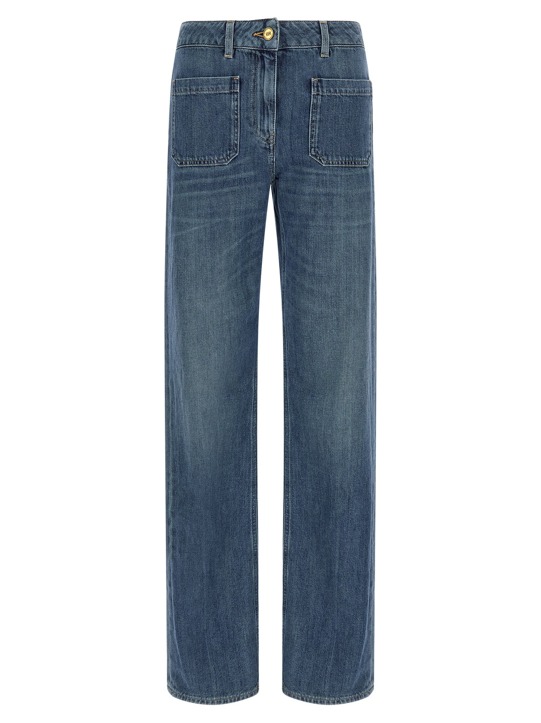 Elisabetta Franchi Logo Embroidery Jeans - Blue | d75f16e4566665b621efdc0aec37fc8eab44b37f