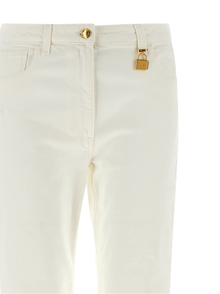 Elisabetta Franchi Jewel Padlock Jeans - White | e5cec03c9a1f6e870bface7320765c17ba6f7479