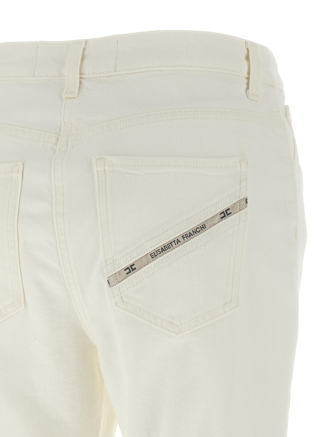 Elisabetta Franchi Jewel Padlock Jeans - White | 15e418036c65719961455da010240a2c771b8116