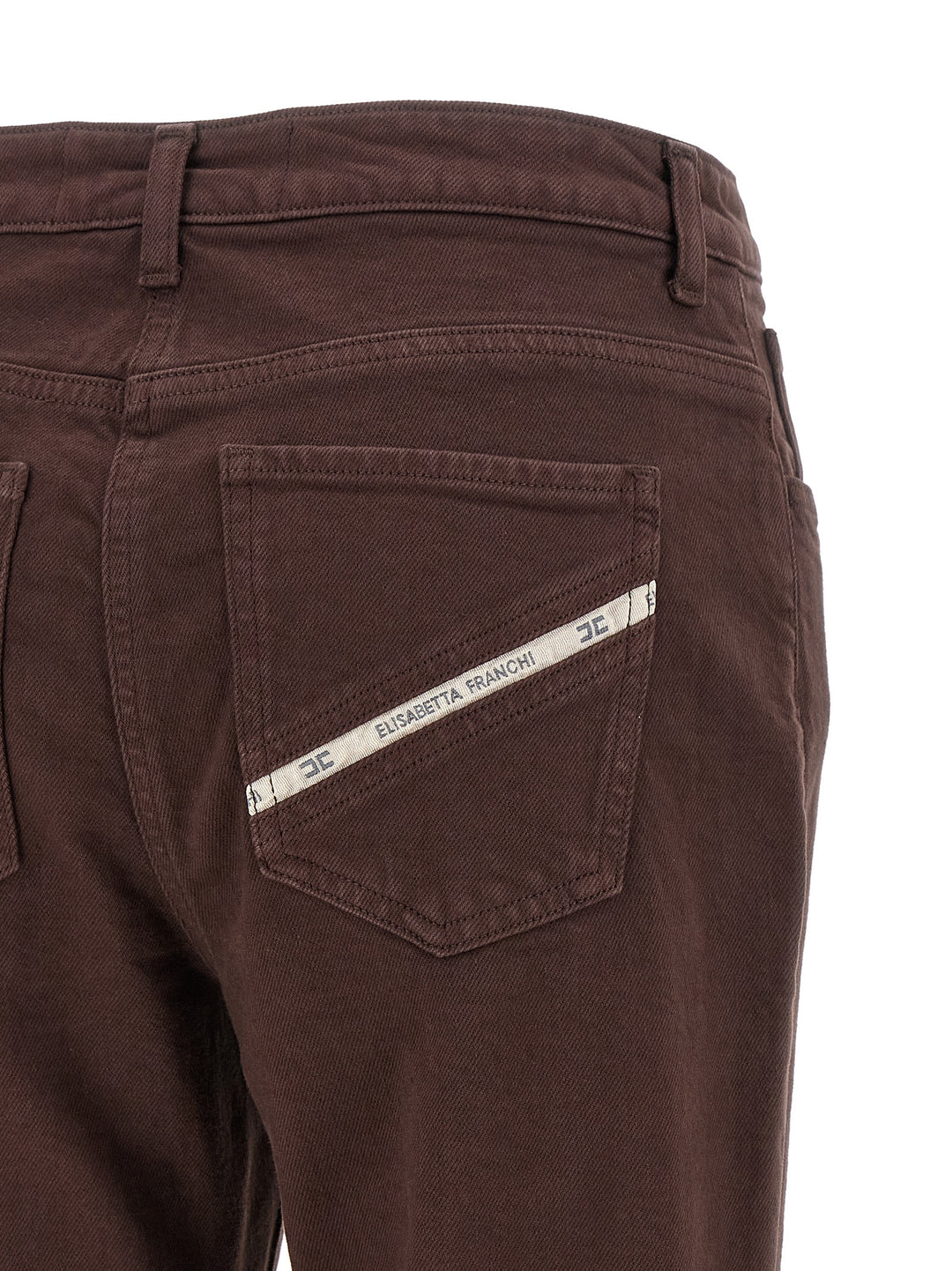 Elisabetta Franchi Jewel Padlock Jeans - Brown | 6d0dc82222db27fa23b116d2f9d6d26c52c5335c