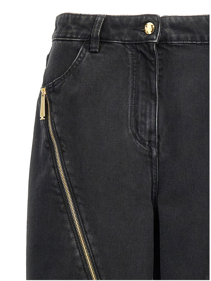 Zip Detail Jeans Black