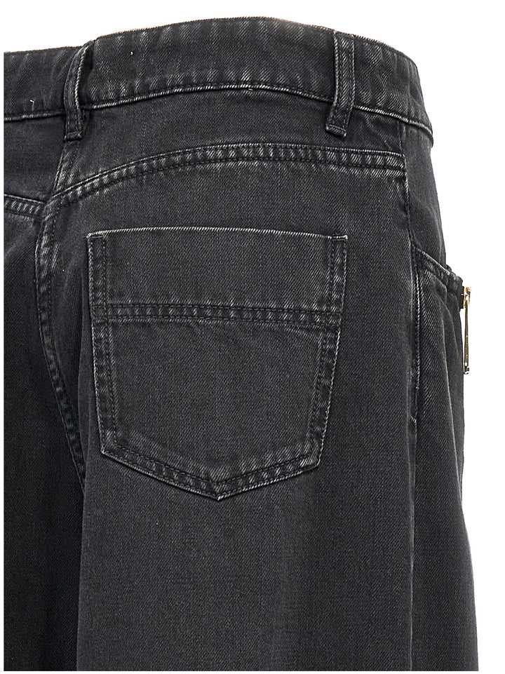 Zip Detail Jeans Black