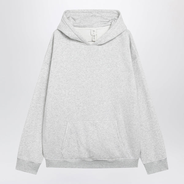 Light Grey Hooded Sweatshirt In Cotton Fleece