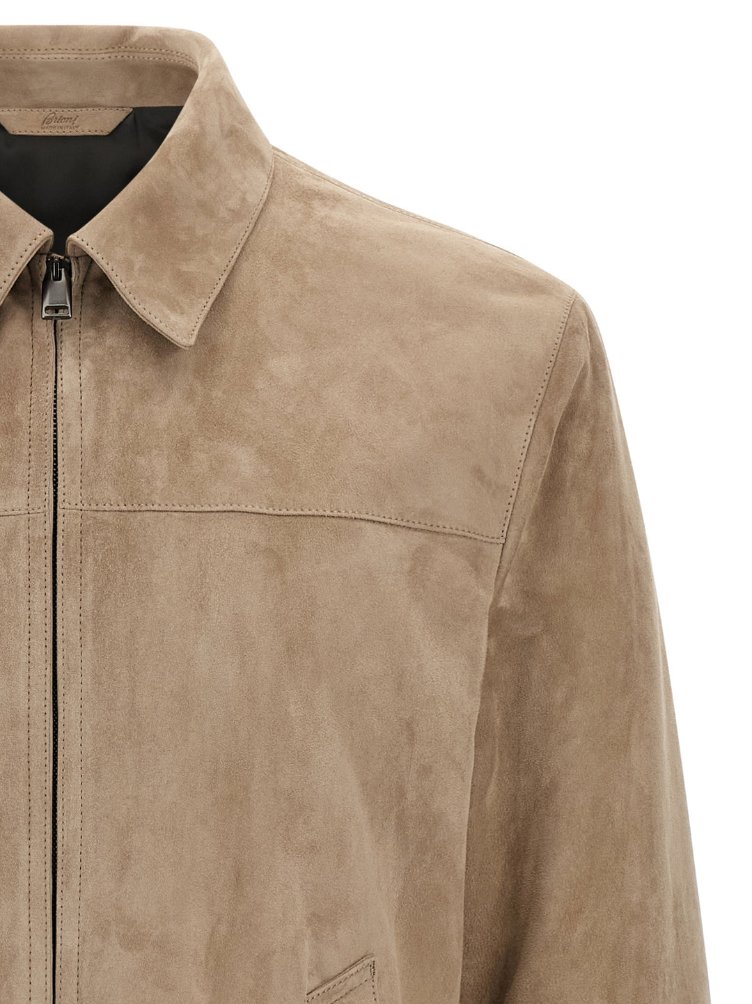 Brioni Suede Blouson Puffer Jackets - Beige | 5ae34153471fc5dd1d65f426b2ddc07802e010a2