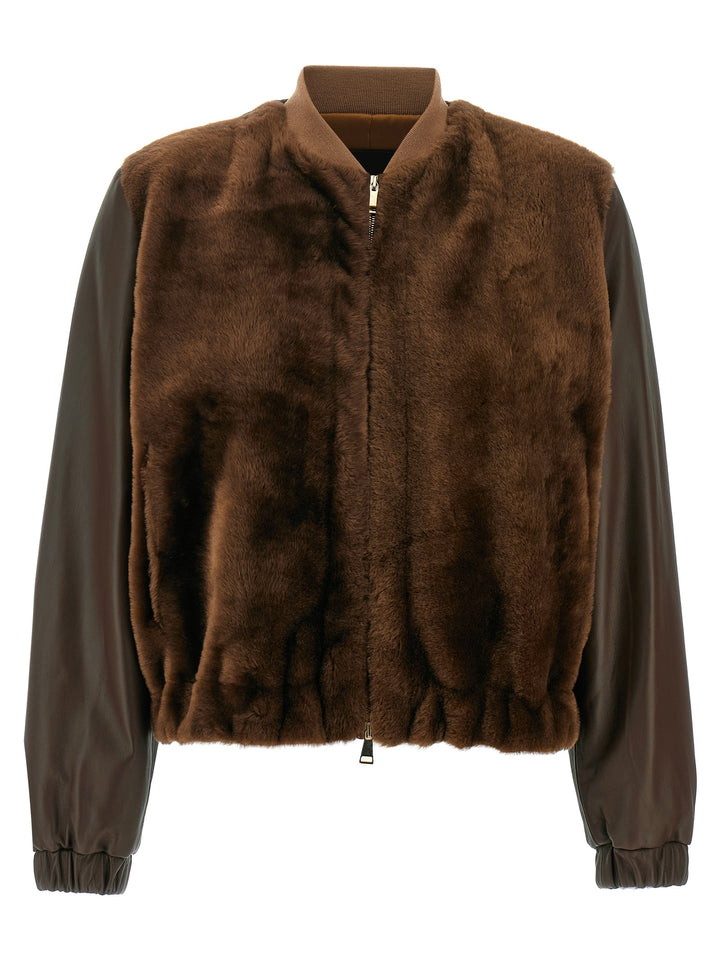 Fabiana Filippi Waistcoat Bomber Jacket Fur - Brown | 5874b05b6e42cc87b42d305984baa5dda799a323