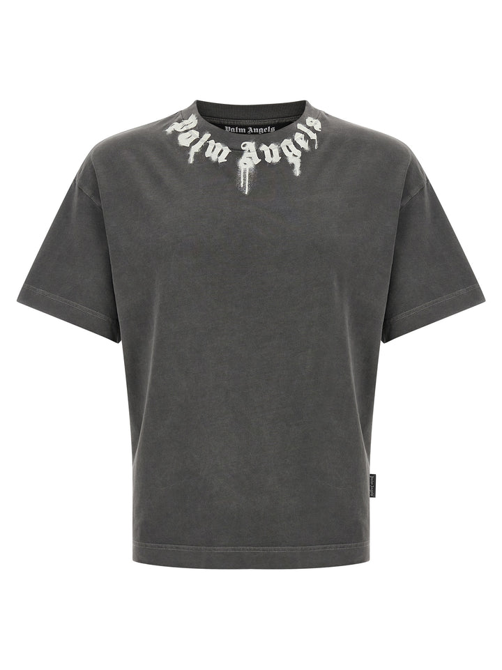 Palm Angels Logo Print T-shirt - Gray | b196bc27b70965224aea3d44500bfaf3c2cc70f6