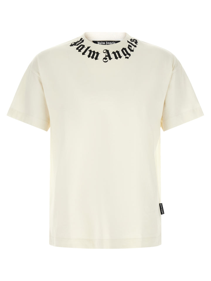 Palm Angels Neck Logo T-shirt - White/Black | 37f26382b54bd89cce7e01ad3347c42a8d1d372c