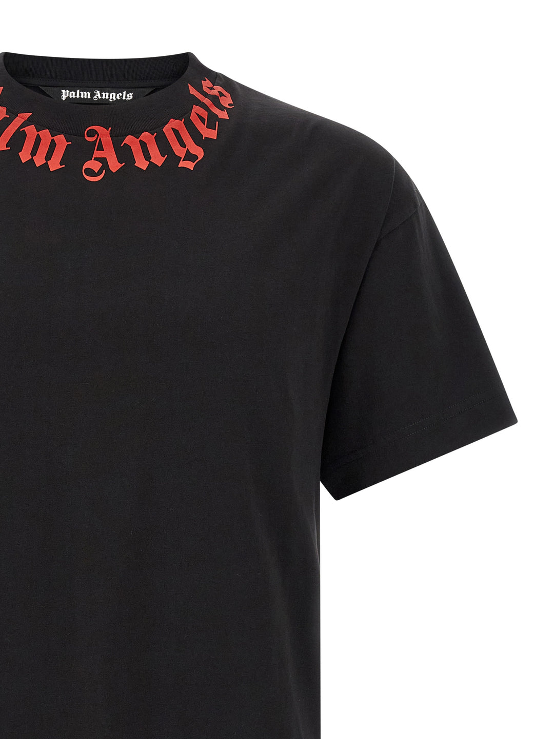 Palm Angels Neck Logo T-shirt - Black | 0d940f2153b8b7d830c37b496ea06e14cd0e4c05