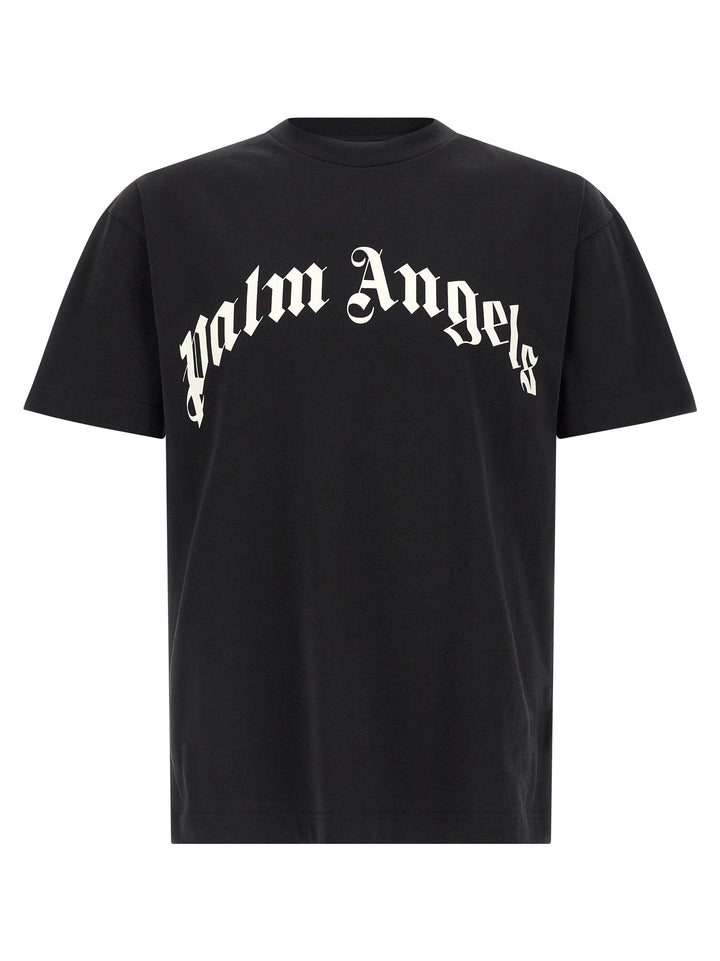 Palm Angels Curved Logo T-shirt - White/Black | 10174971482835ed03940baf30ef438f3ce670bc
