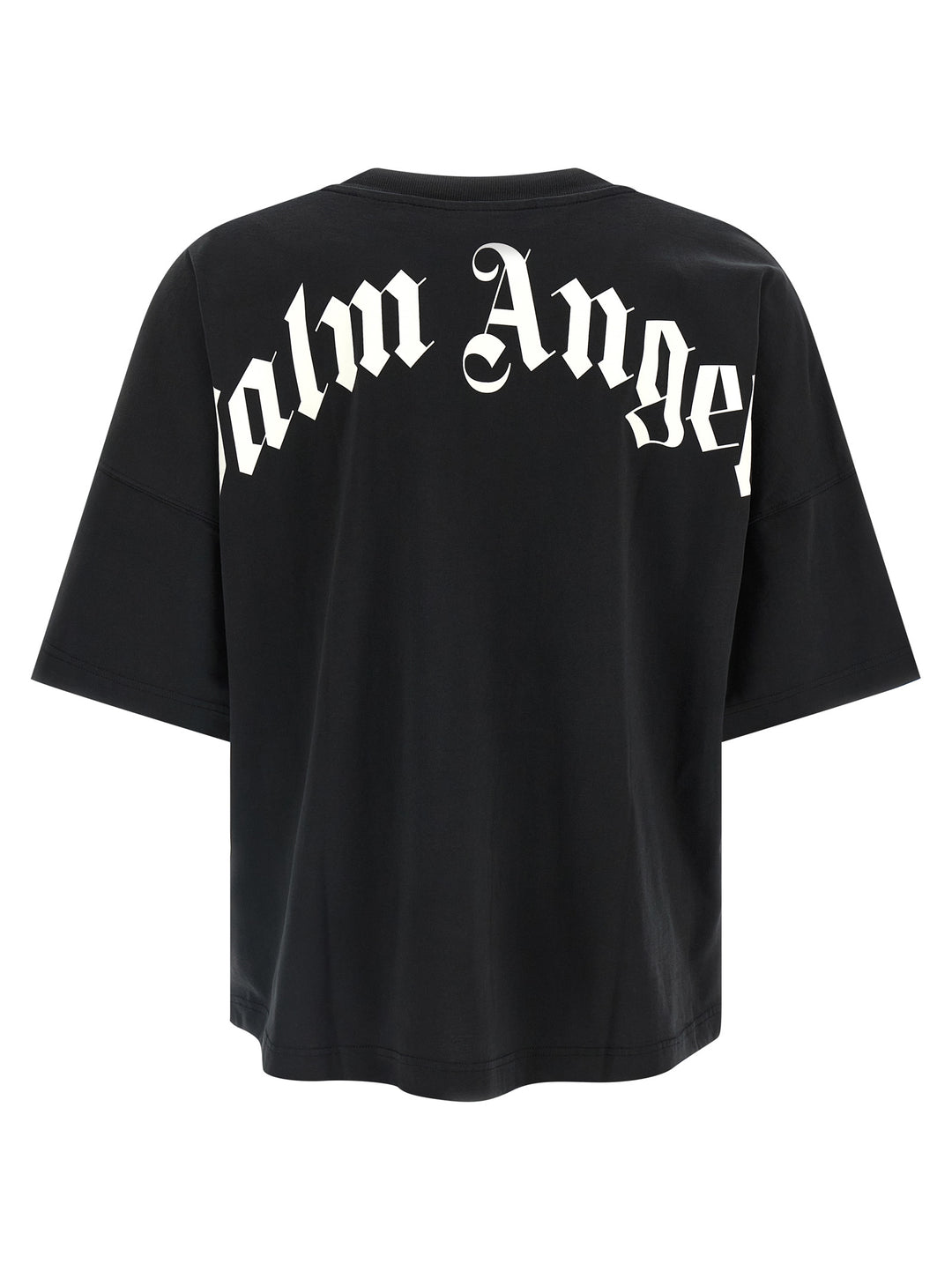 Palm Angels Back Curved Logo T-shirt - White/Black | e484e84001112f10c241a96ab5f87786b4325bbc