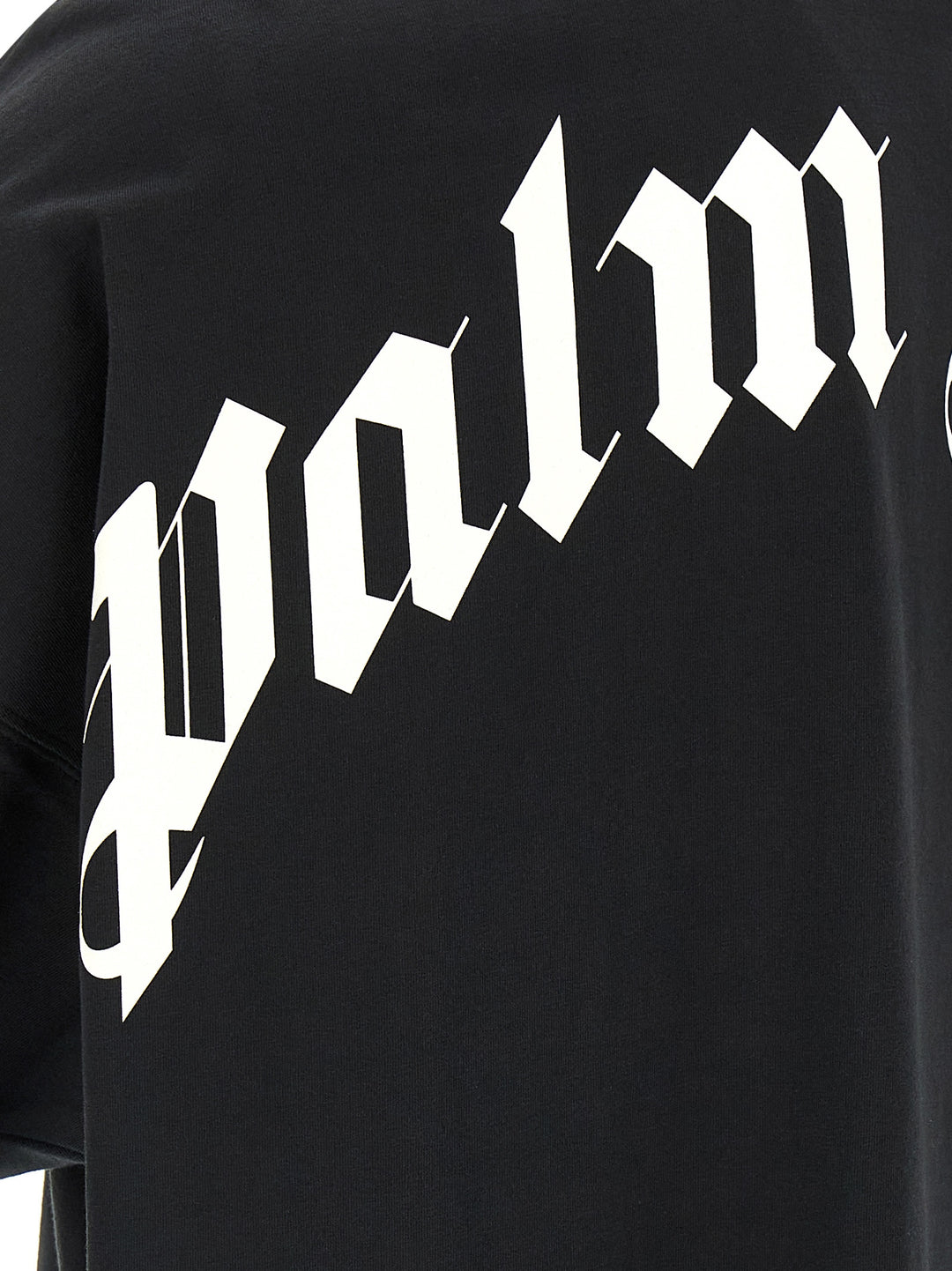 Palm Angels Back Curved Logo T-shirt - White/Black | 71ce00cd5fccb51c23412d36b1a1c4eb12e73698