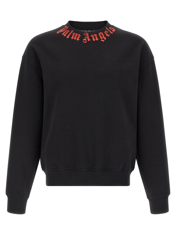 Palm Angels Neck Logo Sweatshirt - Black | 71c369d8dfc7ab2deb63d0628d128afb6eb938e1