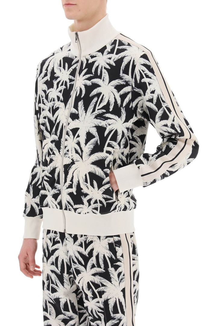 Zip Up Sweatshirt With Palms Print