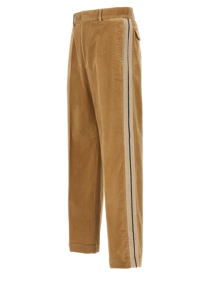 Palm Angels Corduory Suit Tape Pants - Beige | 96b420b78cfdd8976f06ce9547df7650c8bcf279