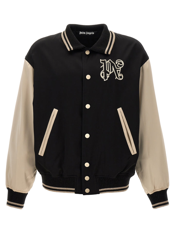 Gothic Logo Varsity Casual Jackets, Parka White/Black