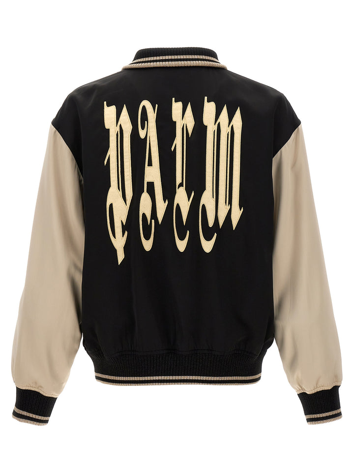 Gothic Logo Varsity Casual Jackets, Parka White/Black