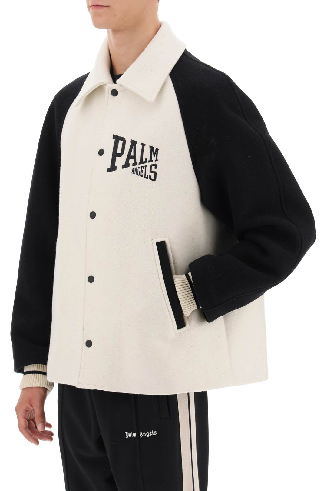 Wool Varsity Jacket With Embroidery