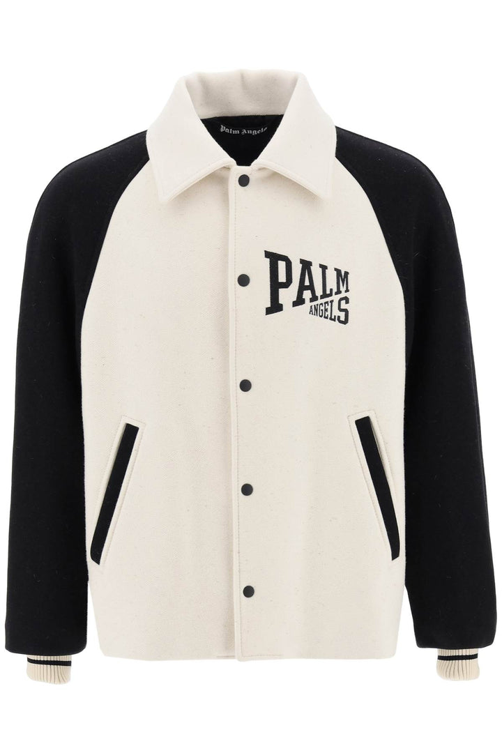 Wool Varsity Jacket With Embroidery