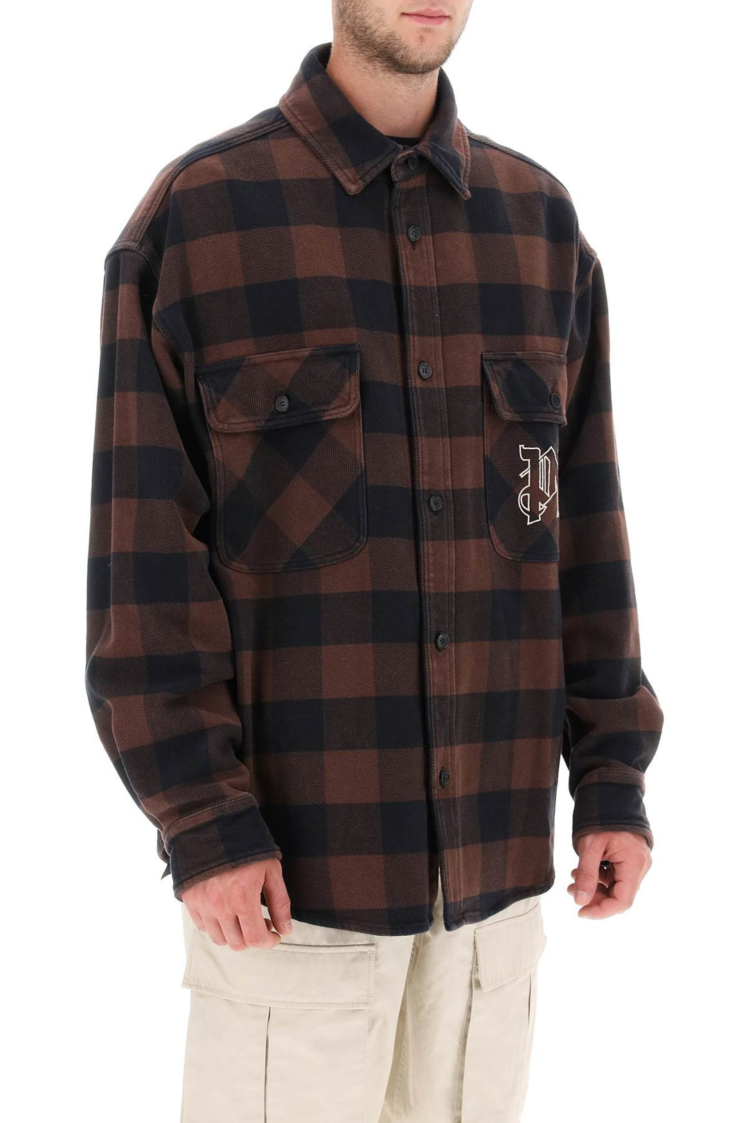 Flannel Overshirt With Check Motif