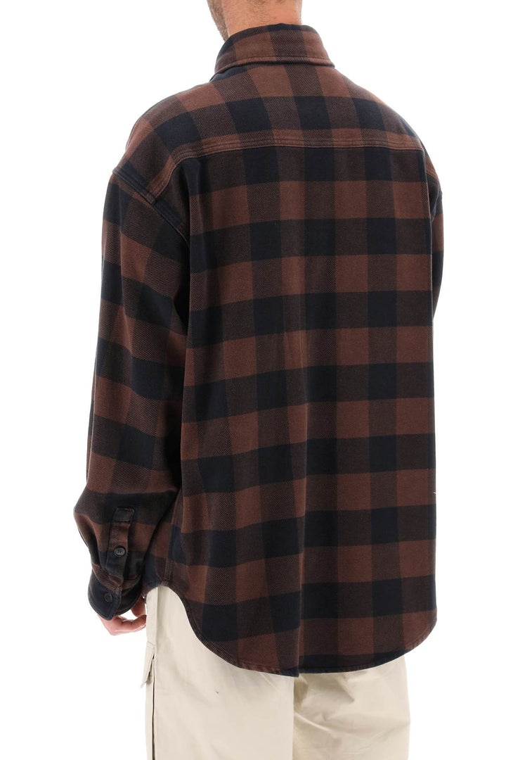 Flannel Overshirt With Check Motif