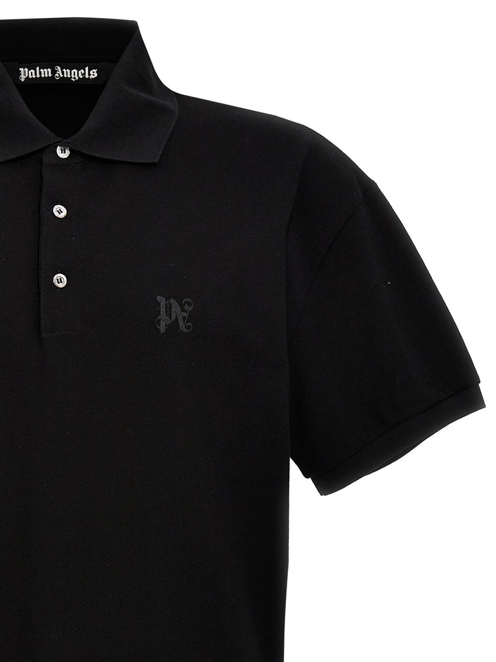 Palm Angels Monogram Polo - Black | 541a76fe71fbe5f6b0199cfc3f4ceab0e6b68aa1