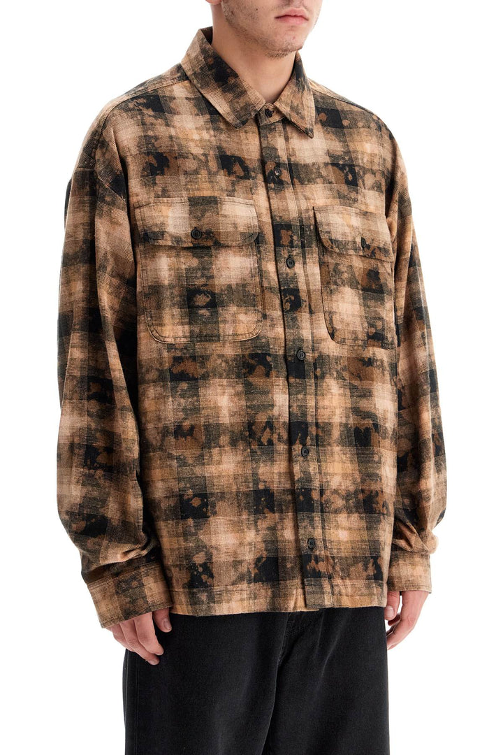 'Flannel Shirt With Curved Logo