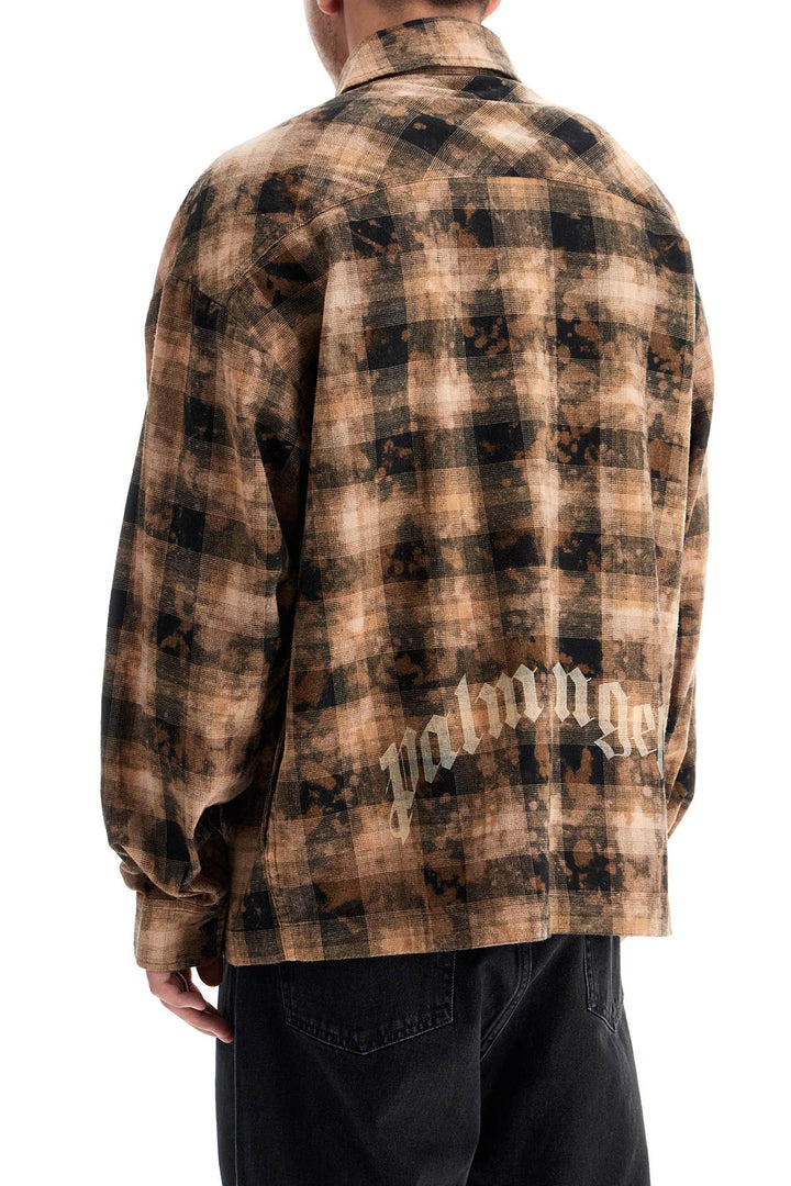 'Flannel Shirt With Curved Logo