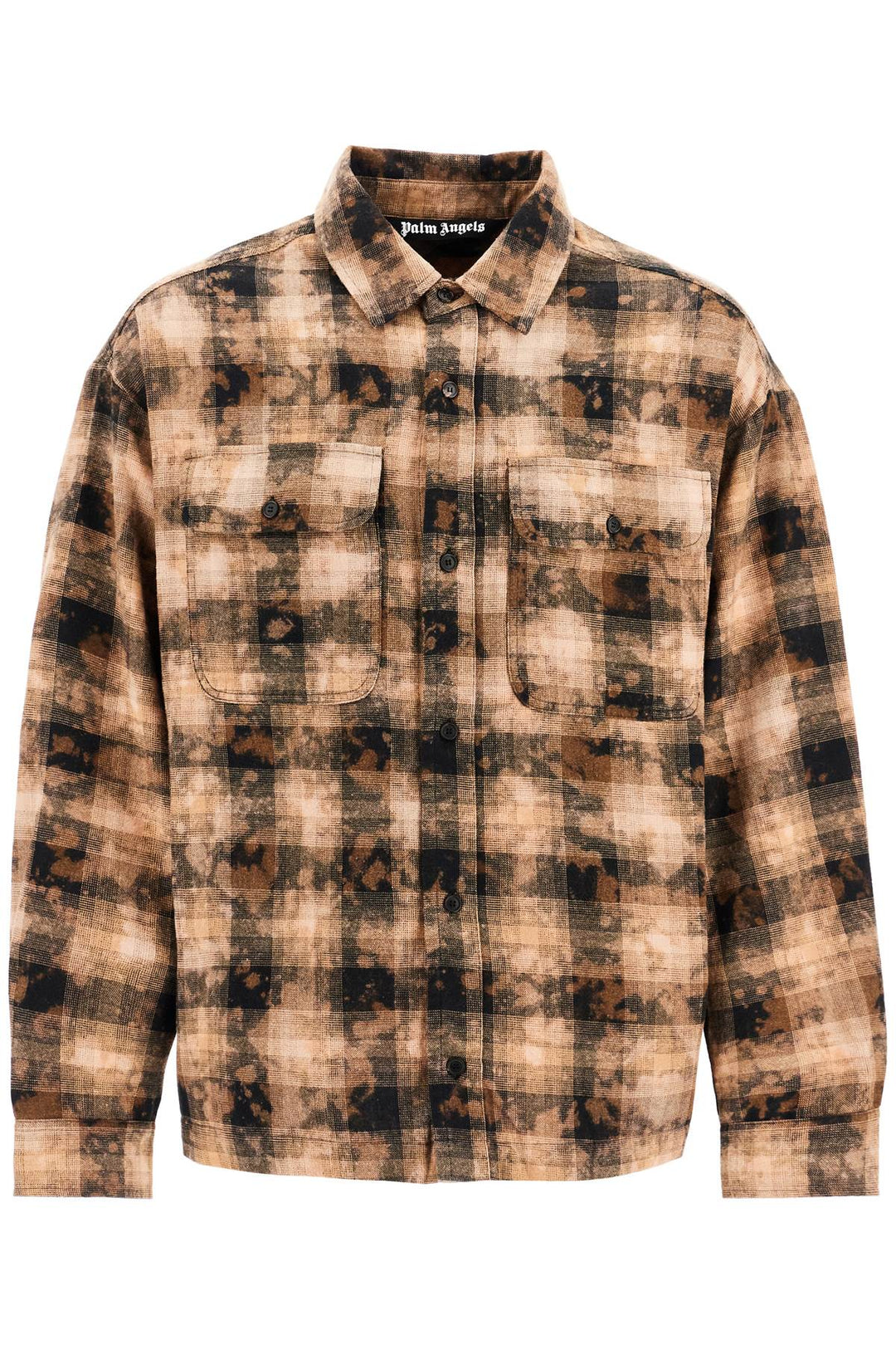 'Flannel Shirt With Curved Logo