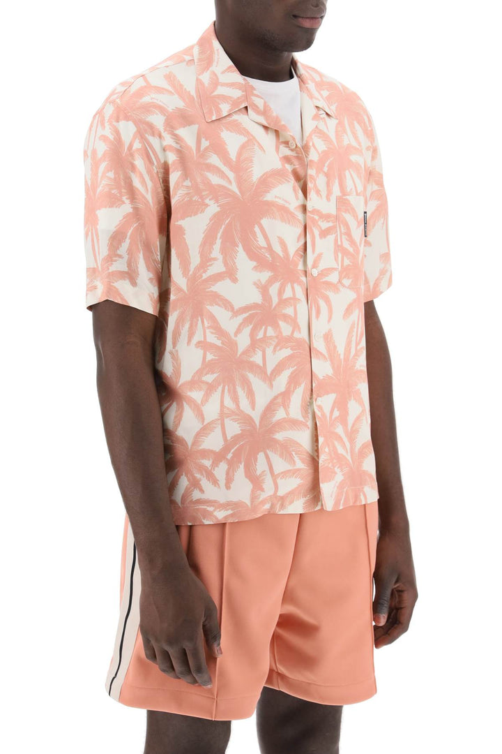 Bowling Shirt With Palms Motif